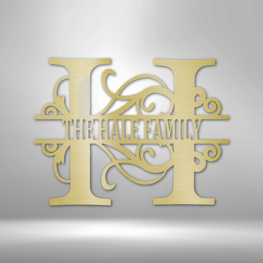 Split Letter Monogram - Steel Sign - Kim’s Signature Beauty & Accessories    