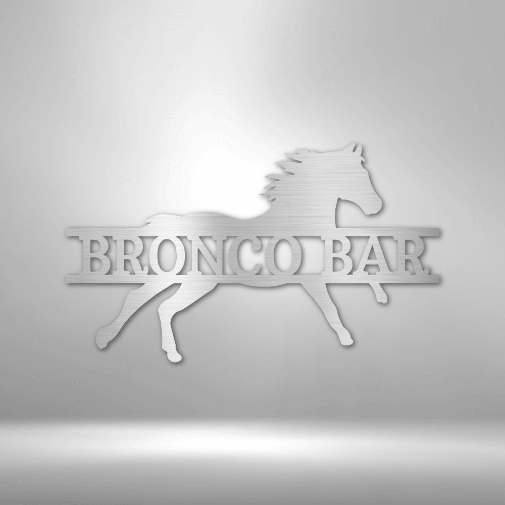 Sprinting Horse Monogram - Steel Sign - Kim’s Signature Beauty & Accessories    