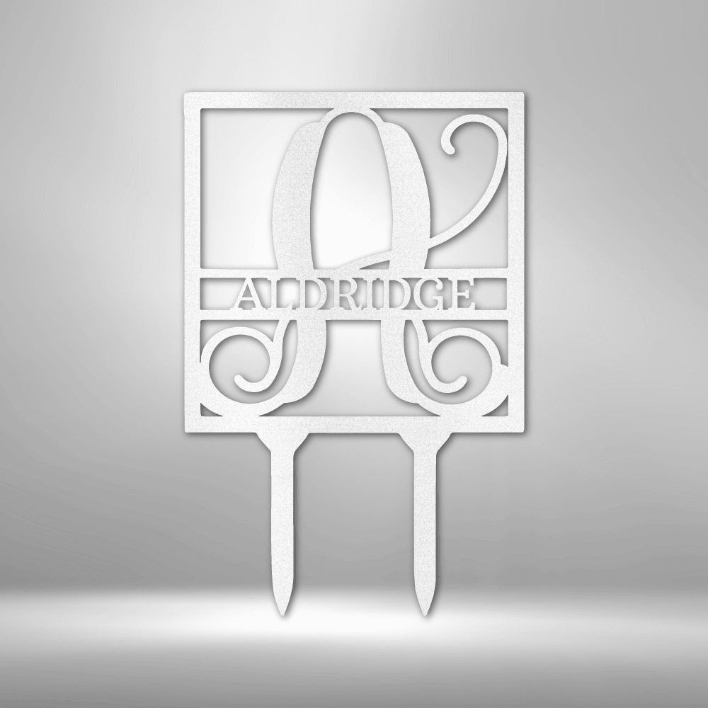 Square Lawn Stake Monogram - Steel Sign - Kim’s Signature Beauty & Accessories    