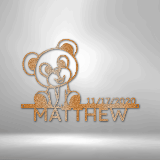 Teddy Monogram - Wall Steel Sign - Kim’s Signature Beauty & Accessories    