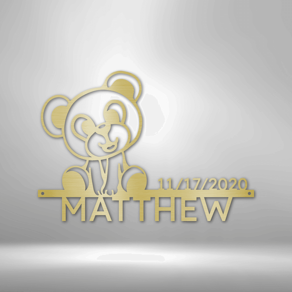 Teddy Monogram - Wall Steel Sign - Kim’s Signature Beauty & Accessories    