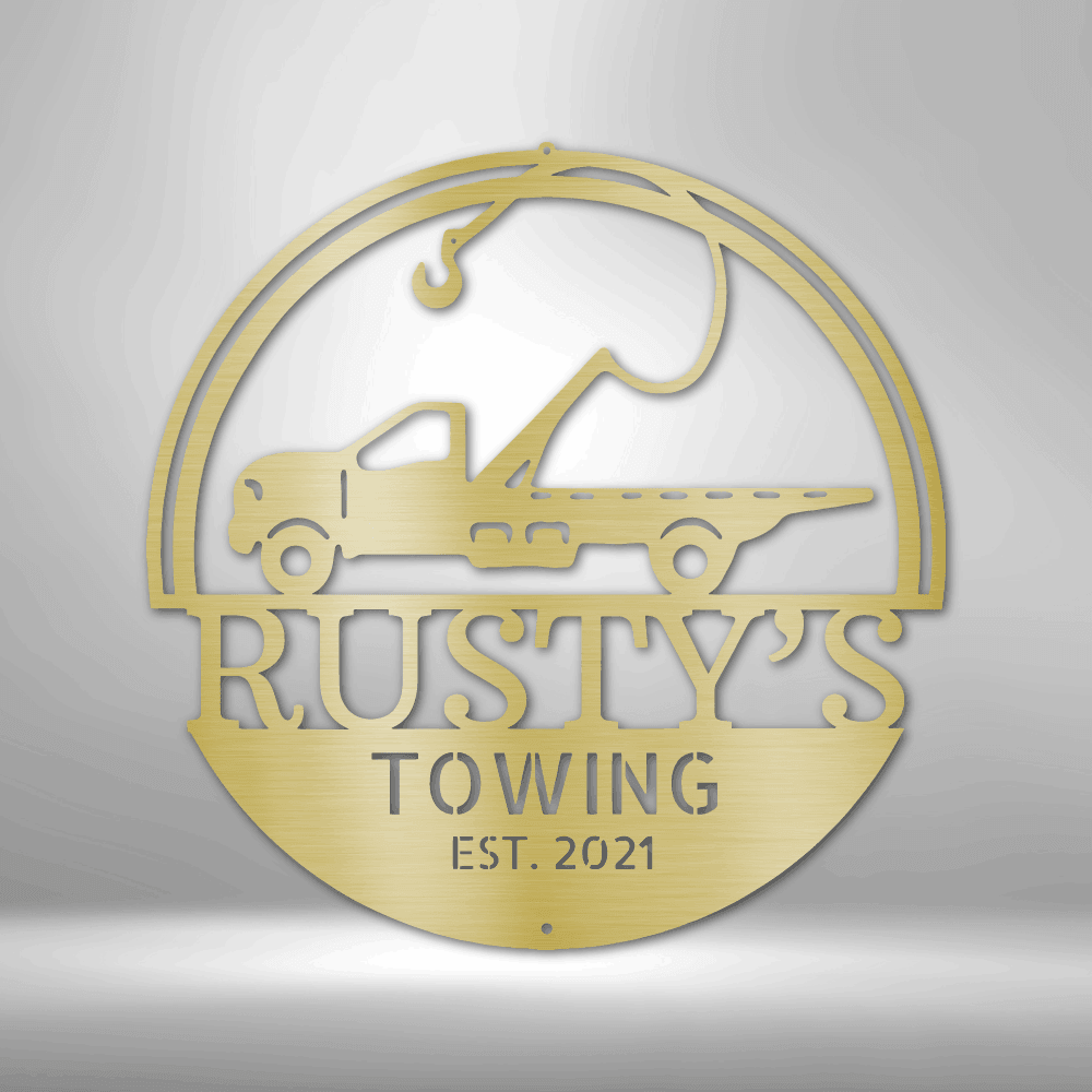 Tow Truck Monogram - Steel Sign - Kim’s Signature Beauty & Accessories    