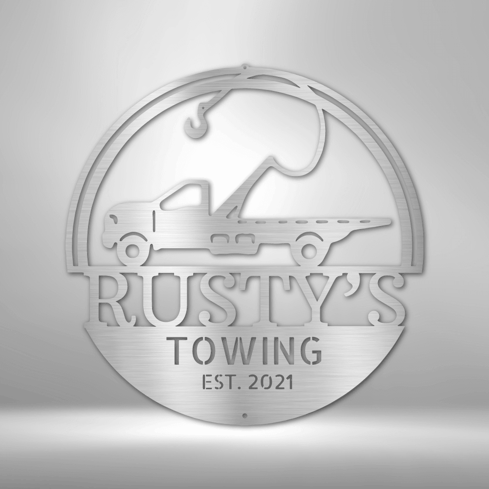 Tow Truck Monogram - Steel Sign - Kim’s Signature Beauty & Accessories    